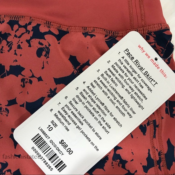 NWT lululemon Pace rival skirt tall efflorescent - Picture 6 of 8